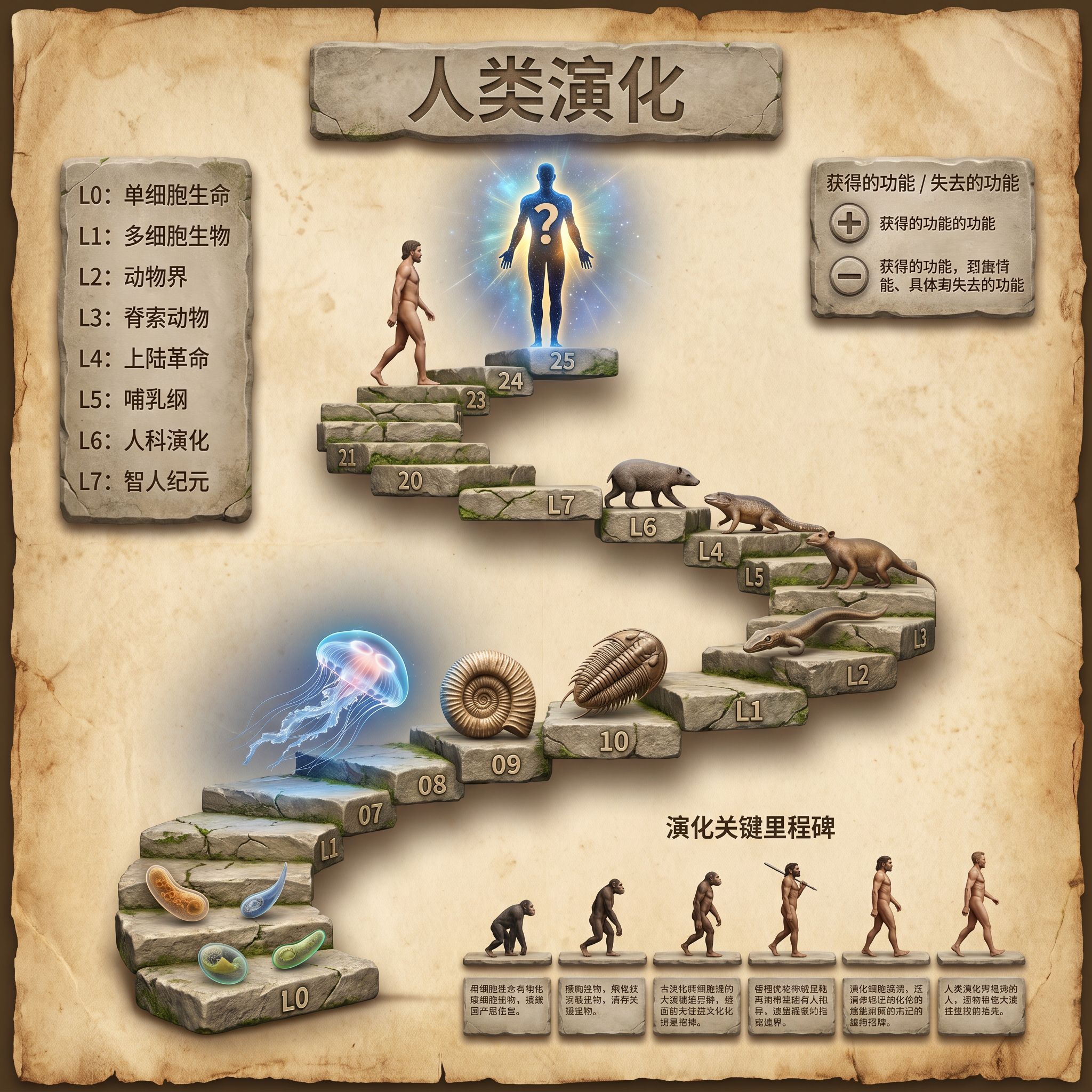 3D Stone Staircase Evolution Infographic generated with Nano Banana Pro
